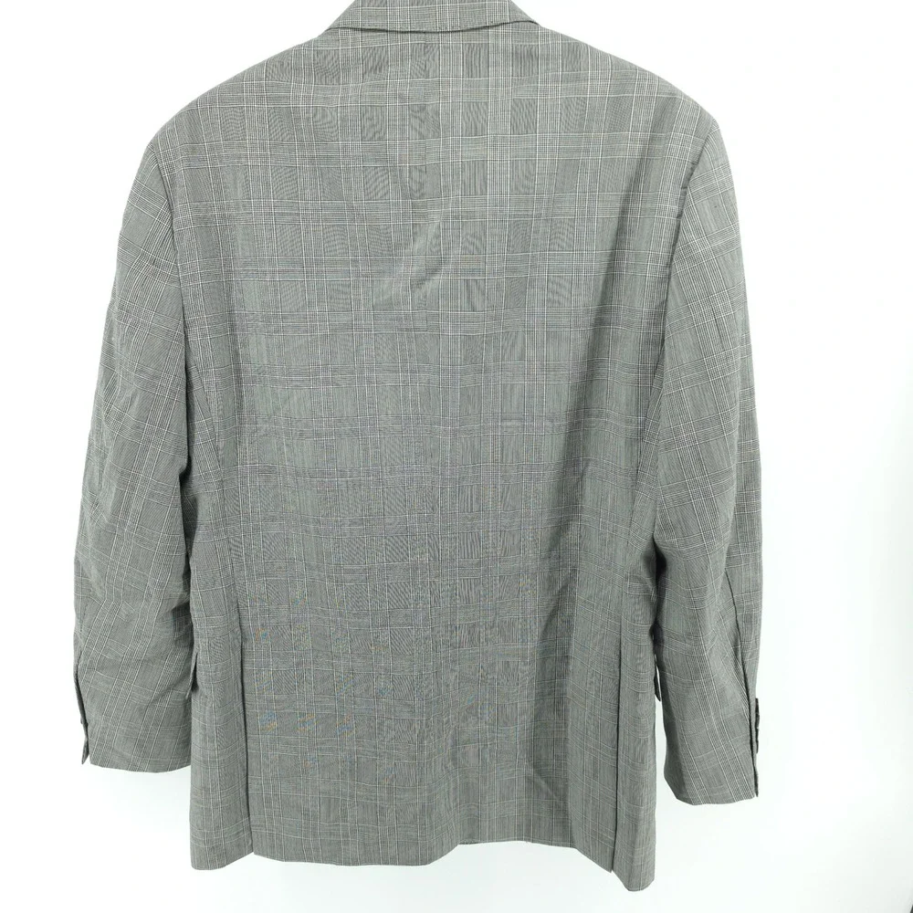 Brooks Brothers Mens Blazer Wool Grey Glen‎ Plaid 43R Regent Fit Tollegno 1900